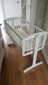 mothercare white swinging crib